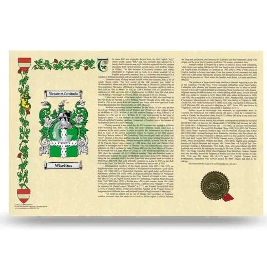 Whetton Armorial History Landscape Style