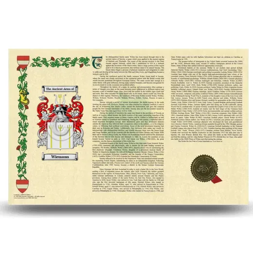 Wiemann Armorial History Landscape Style