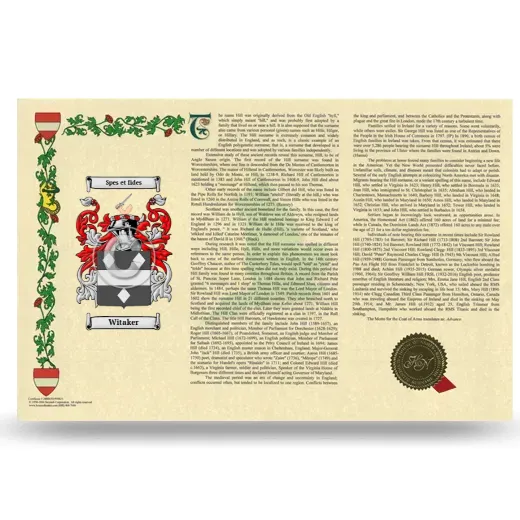 Witaker Armorial History Landscape Style