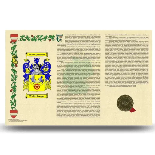Wolfenbarger Armorial History Landscape Style