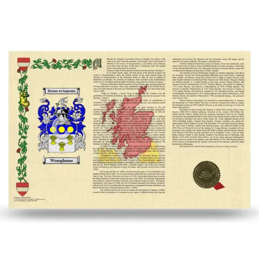 Wranghame Armorial History Landscape Style