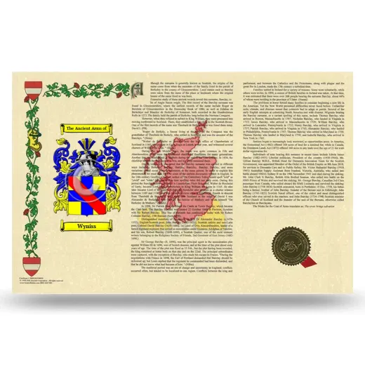 Wyniss Armorial History Landscape Style