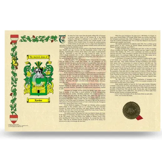 Xavier Armorial History Landscape Style