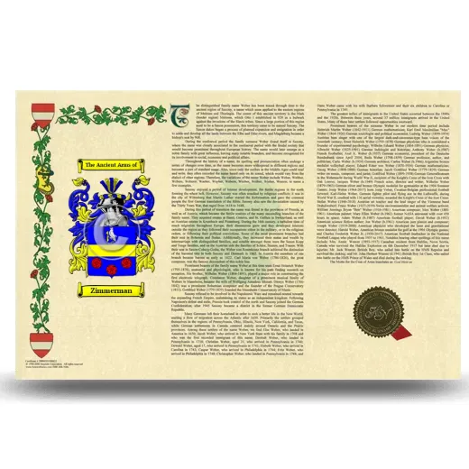 Zimmerman Armorial History Landscape Style