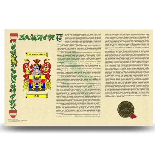 Zolli Armorial History Landscape Style