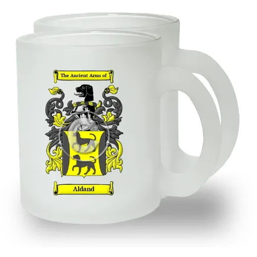 Aldand Pair of Frosted Glass Mugs