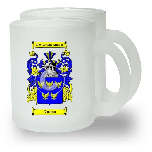 Corona Pair of Frosted Glass Mugs