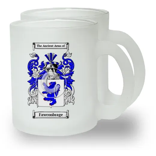 Fawconbrage Pair of Frosted Glass Mugs