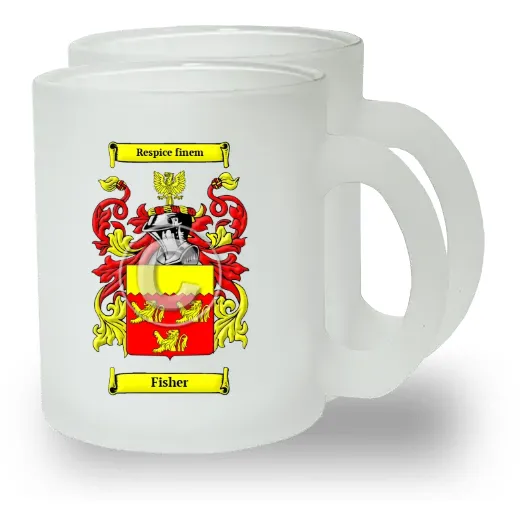 Fisher Pair of Frosted Glass Mugs