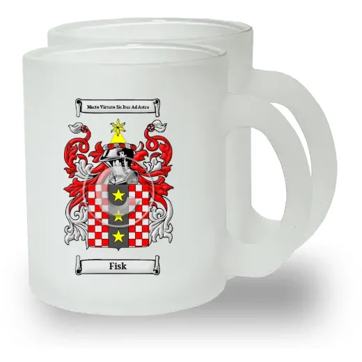 Fisk Pair of Frosted Glass Mugs