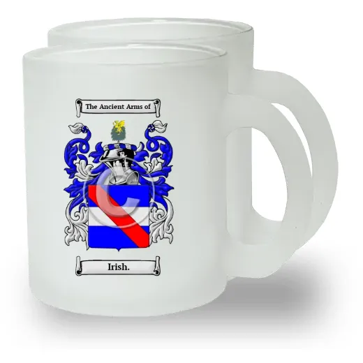Irish. Pair of Frosted Glass Mugs
