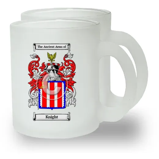 Knight Pair of Frosted Glass Mugs