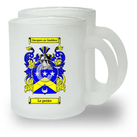 Le perier Pair of Frosted Glass Mugs