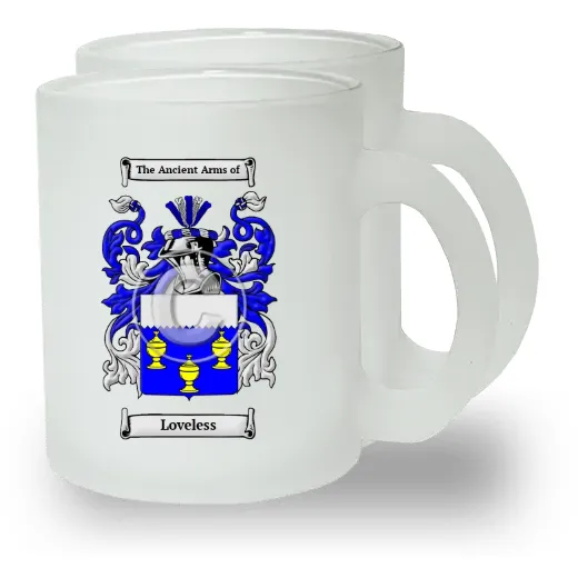Loveless Pair of Frosted Glass Mugs