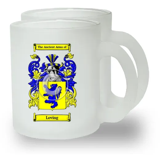 Loving Pair of Frosted Glass Mugs