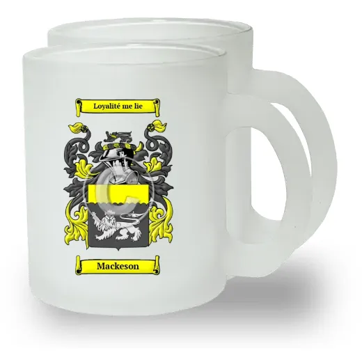 Mackeson Pair of Frosted Glass Mugs