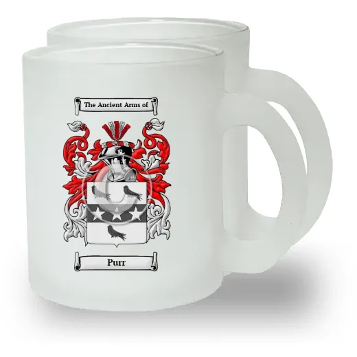 Purr Pair of Frosted Glass Mugs