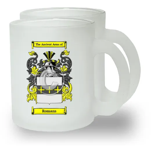 Romans Pair of Frosted Glass Mugs