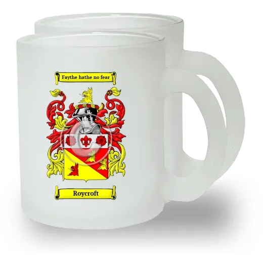 Roycroft Pair of Frosted Glass Mugs