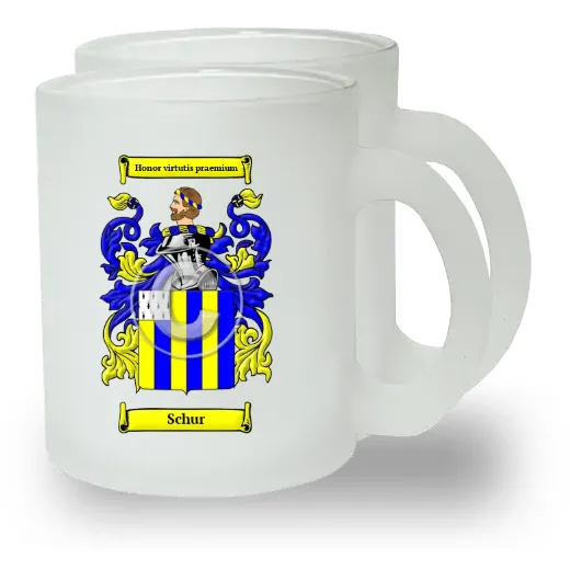 Schur Pair of Frosted Glass Mugs