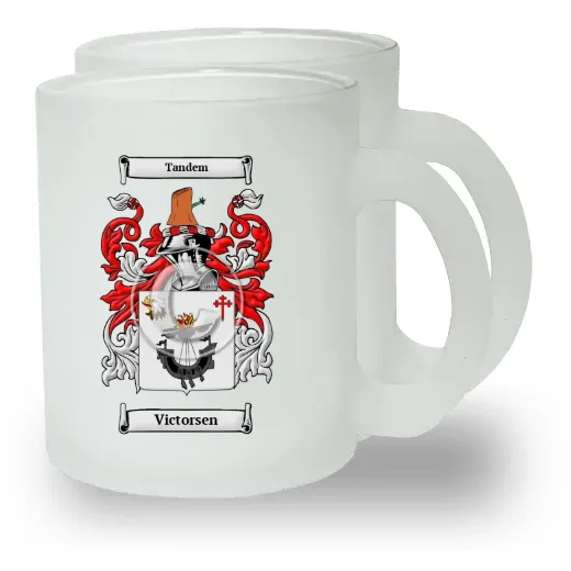 Victorsen Pair of Frosted Glass Mugs