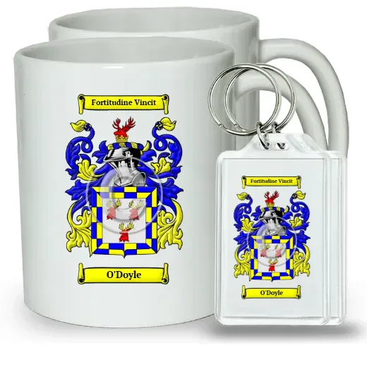 O'Doyle Pair of Coffee Mugs and Pair of Keychains