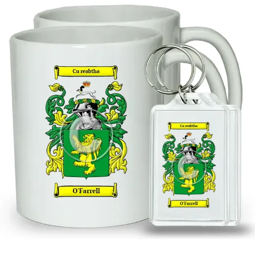 O'Farrell Pair of Coffee Mugs and Pair of Keychains