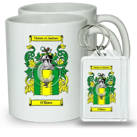 O'Horo Pair of Coffee Mugs and Pair of Keychains