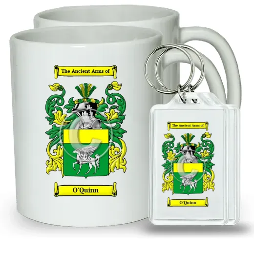 O'Quinn Pair of Coffee Mugs and Pair of Keychains