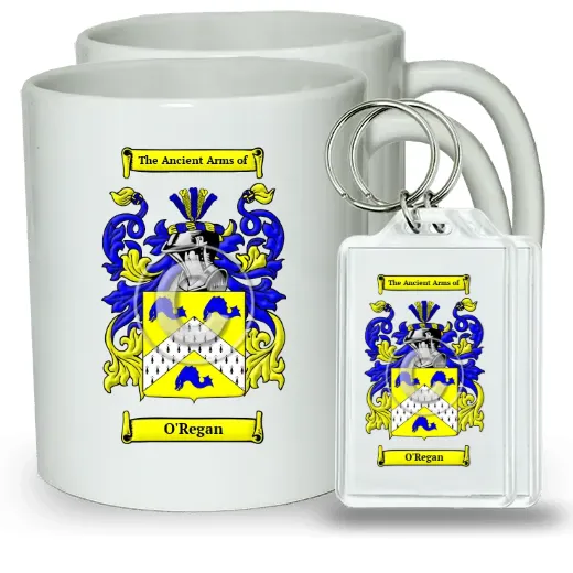 O'Regan Pair of Coffee Mugs and Pair of Keychains