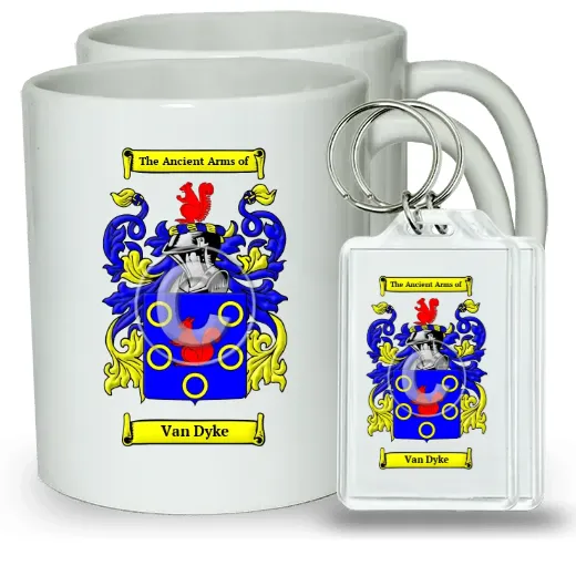 Van Dyke Pair of Coffee Mugs and Pair of Keychains