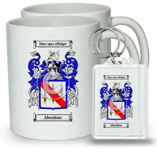 Aberdour Pair of Coffee Mugs and Pair of Keychains