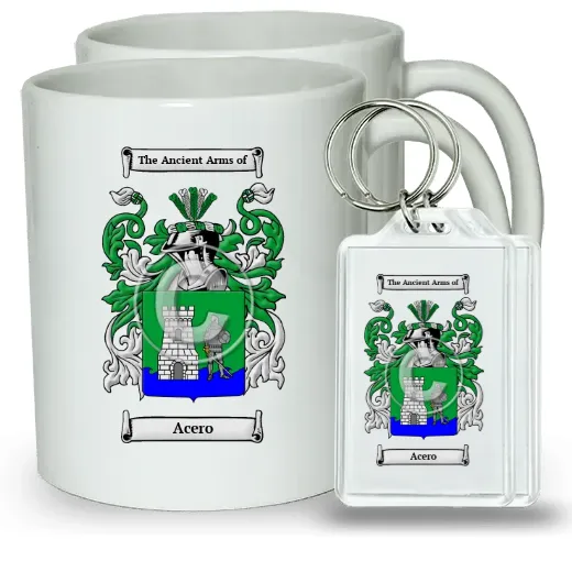 Acero Pair of Coffee Mugs and Pair of Keychains