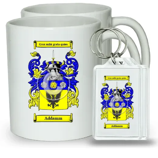 Addamm Pair of Coffee Mugs and Pair of Keychains
