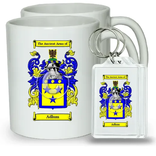 Adlum Pair of Coffee Mugs and Pair of Keychains