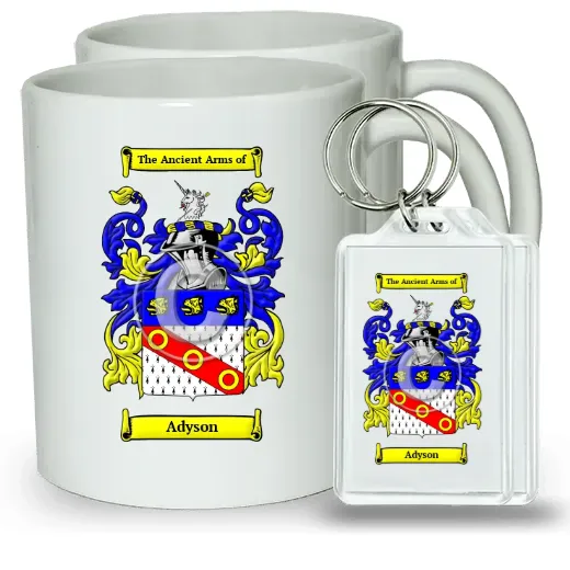 Adyson Pair of Coffee Mugs and Pair of Keychains
