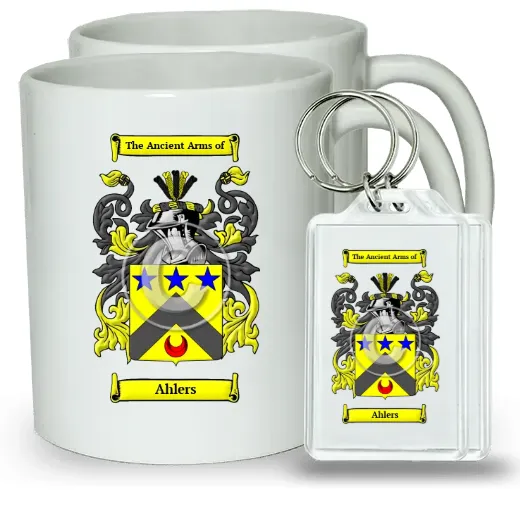 Ahlers Pair of Coffee Mugs and Pair of Keychains
