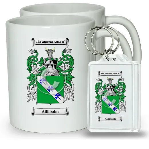 Aillibolm Pair of Coffee Mugs and Pair of Keychains
