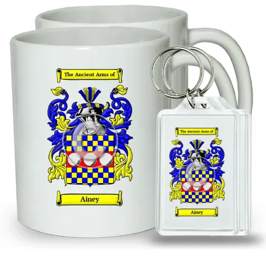 Ainey Pair of Coffee Mugs and Pair of Keychains