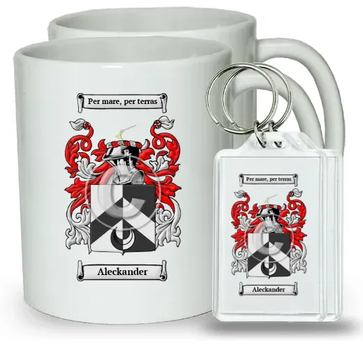 Aleckander Pair of Coffee Mugs and Pair of Keychains
