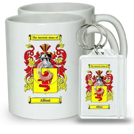 Alfani Pair of Coffee Mugs and Pair of Keychains