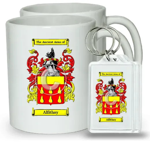 Alfithay Pair of Coffee Mugs and Pair of Keychains