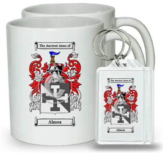 Almox Pair of Coffee Mugs and Pair of Keychains