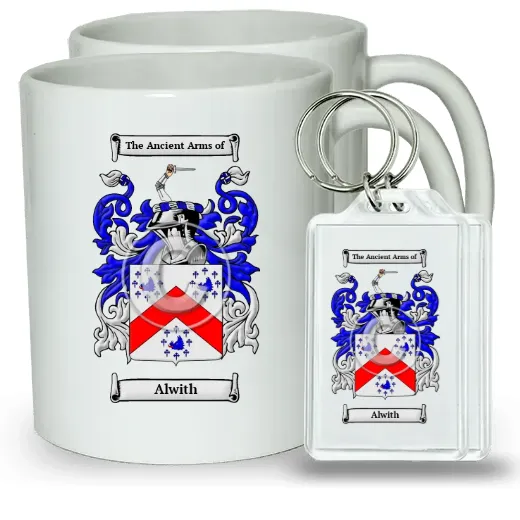 Alwith Pair of Coffee Mugs and Pair of Keychains