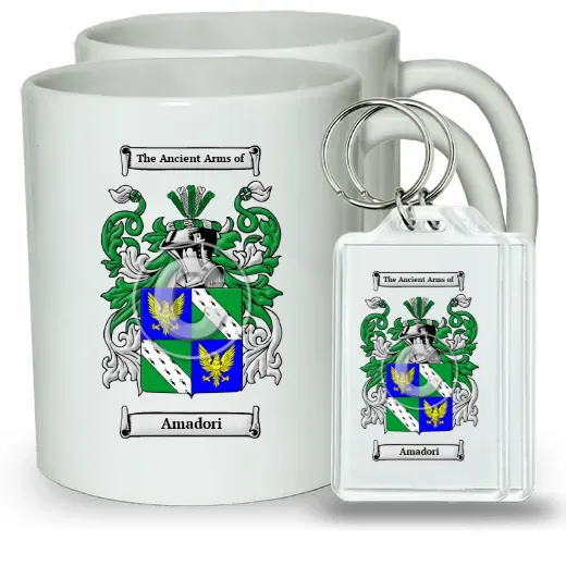 Amadori Pair of Coffee Mugs and Pair of Keychains