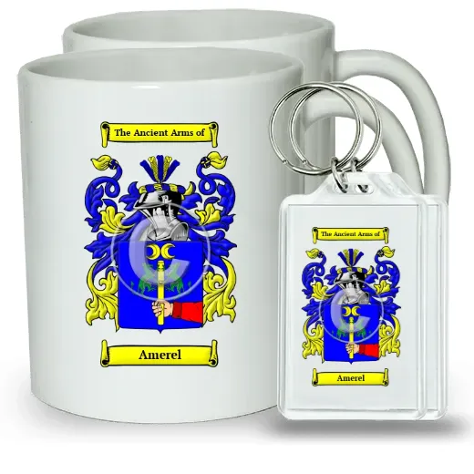Amerel Pair of Coffee Mugs and Pair of Keychains