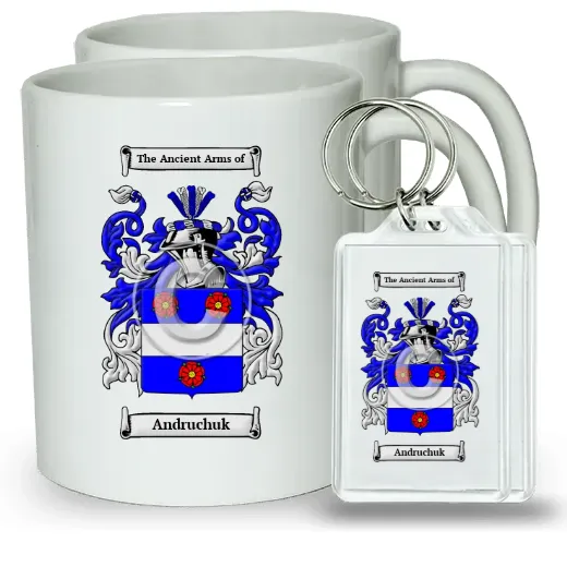 Andruchuk Pair of Coffee Mugs and Pair of Keychains