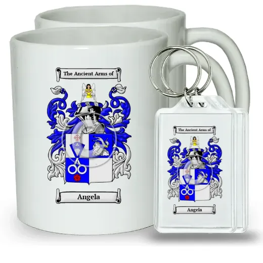 Angela Pair of Coffee Mugs and Pair of Keychains