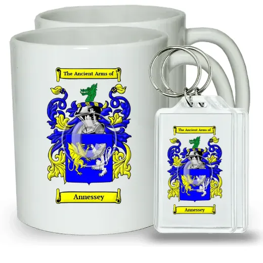 Annessey Pair of Coffee Mugs and Pair of Keychains
