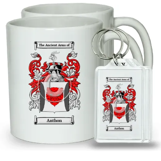 Anthon Pair of Coffee Mugs and Pair of Keychains